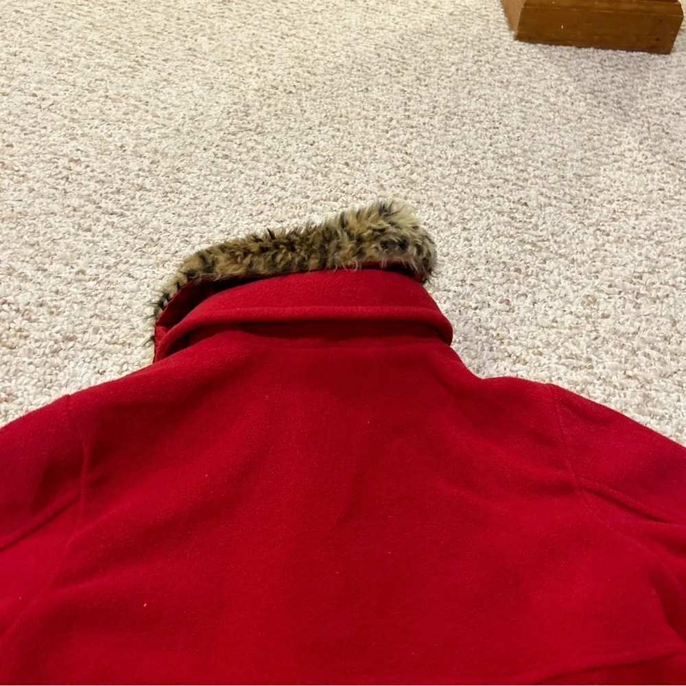 Children’s Place girls large jacket button up cheetah fur detail GREAT CONDITION